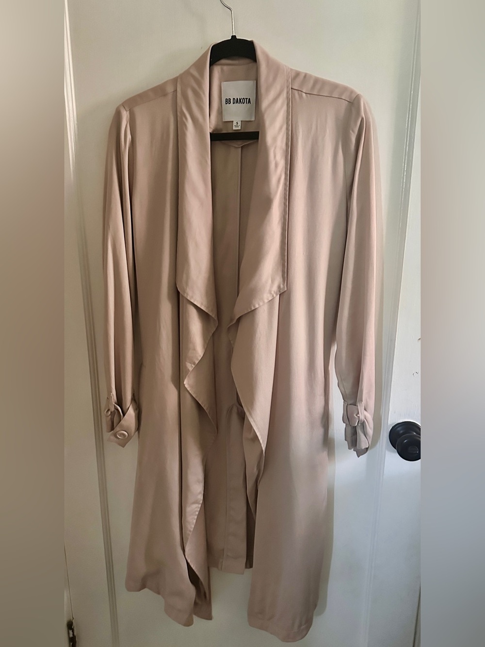 Women's Blush Drape Front Trench Coat SM